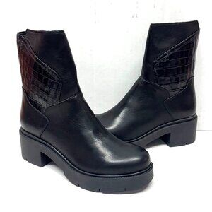 MIZ MOOZ SOFT LEATHER BOOTS SIDE ZIP BLACK 37EU / 7US # Z-169